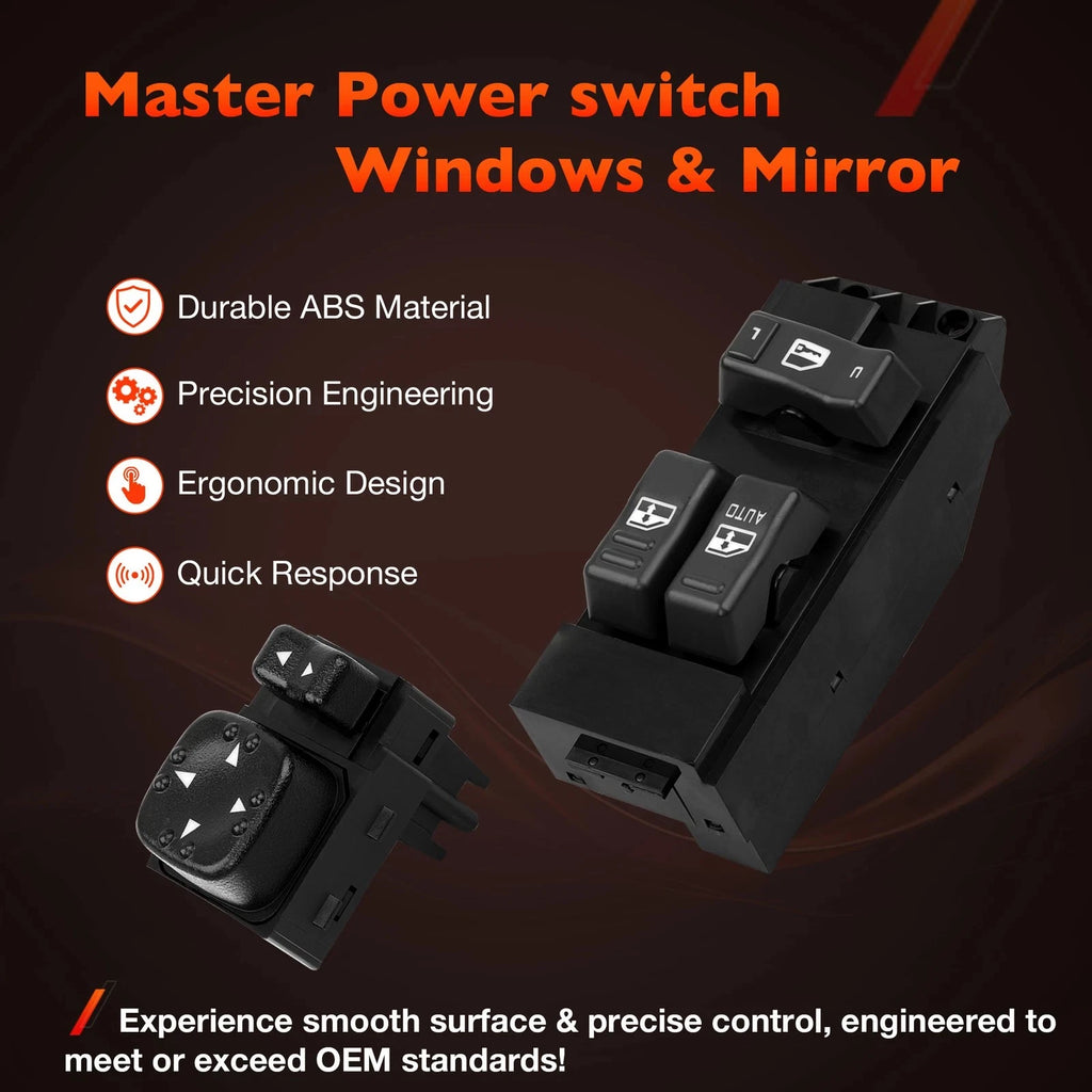 Power Window Door & Mirror Switch for Chevy Silverado GMC Sierra (2000-2002)