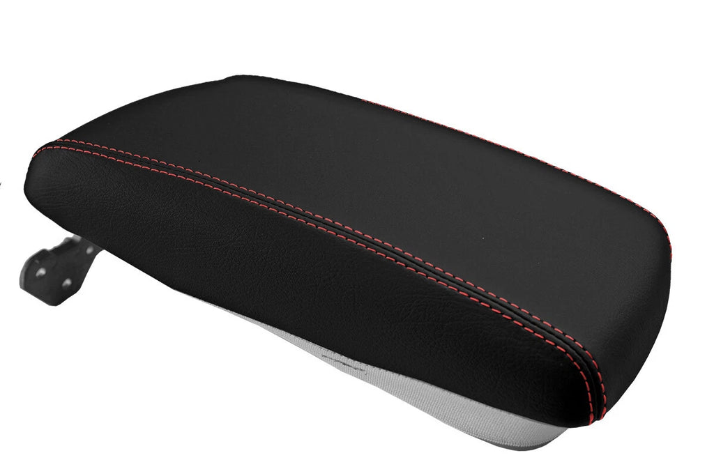 Console Lid Pull Over Cover Leather for Hyundai Genesis (2009–2014) Red Stitch