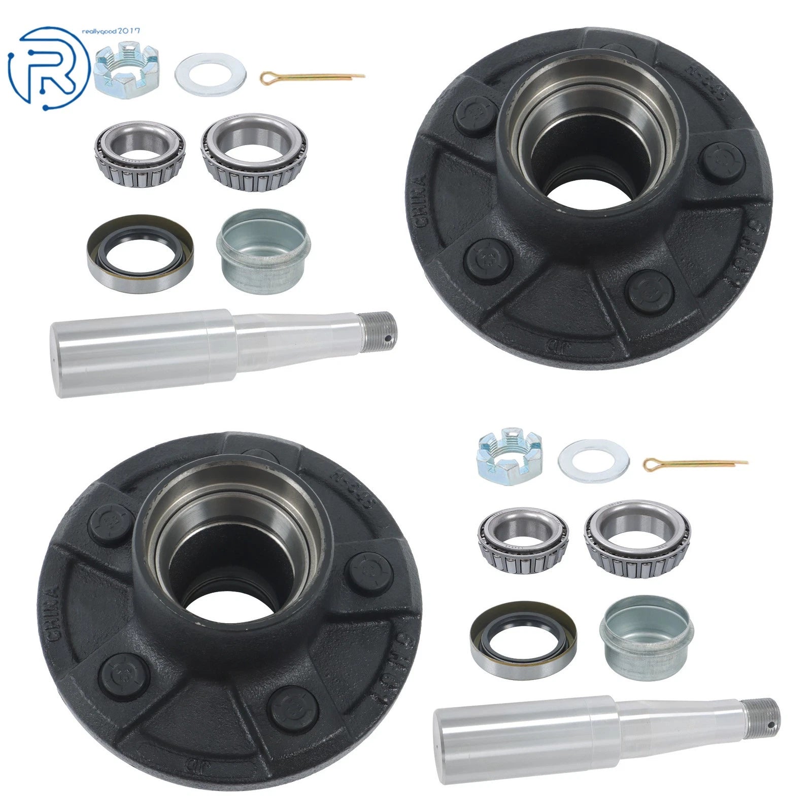 2X Trailer Idler Hub 5 on 4.5" & Round #84 Spindle for 3500lbs Axle