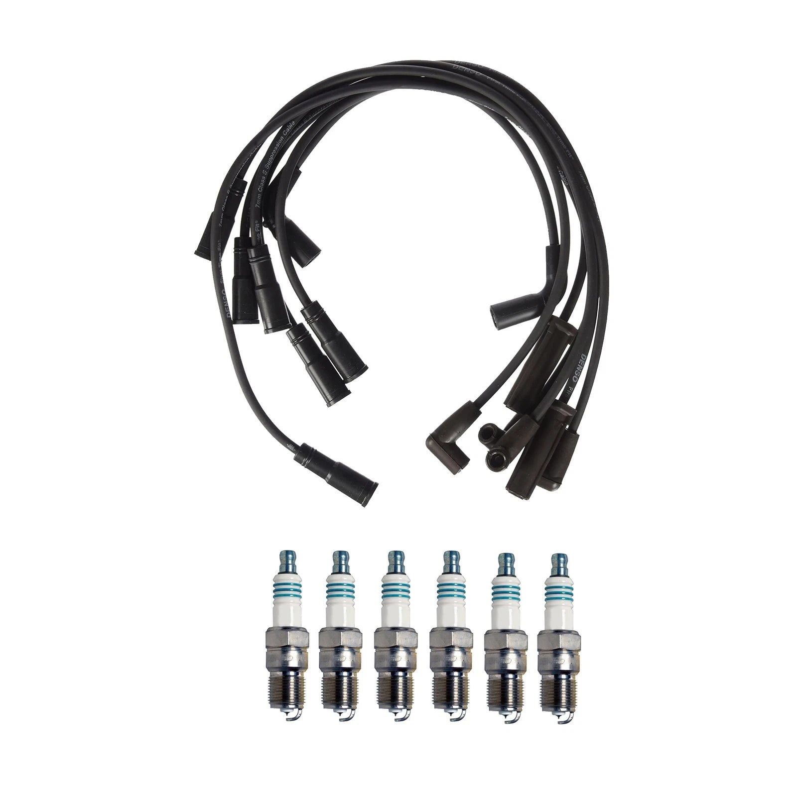 Denso 7mm Wire Set & 6 Iridium Power Spark Plugs for Chevy GMC V6