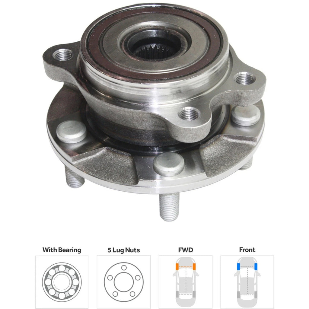 Set of 2 Wheel Hubs for Toyota RAV4 (2006–2012) with Bearing