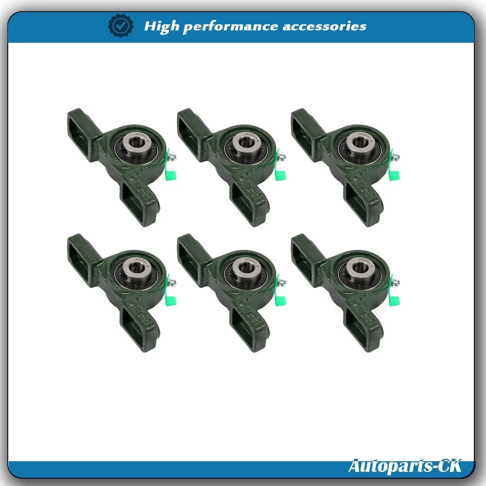 Set of 6 Pillow Block Bearings for UCP201-8 (Self-Aligning, 1/2" Bore)