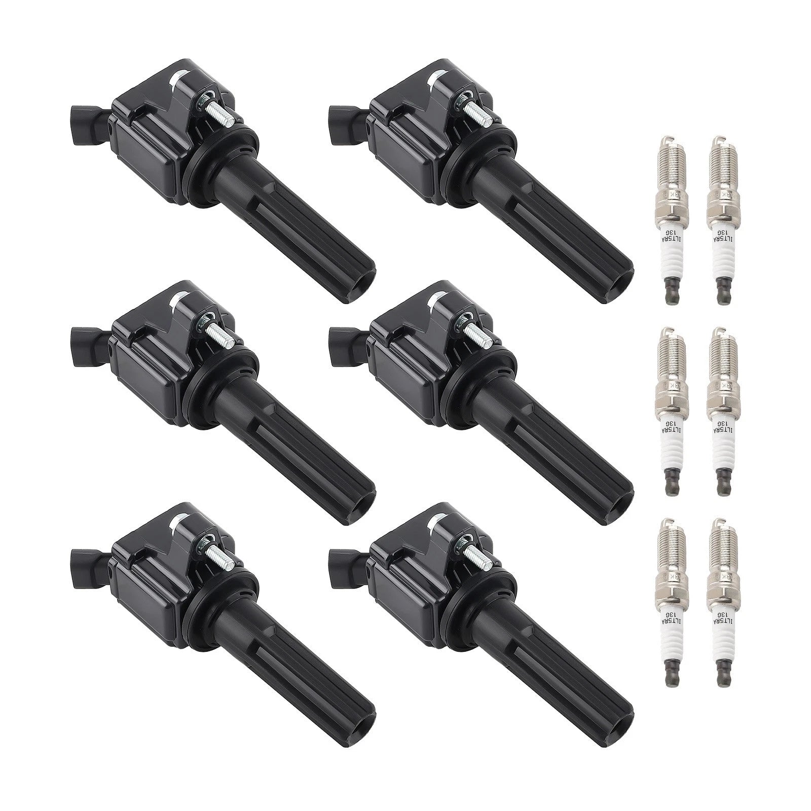 6X Ignition Coil & Spark Plug Pack for Chevrolet Trailblazer 4.2L L6 (2006–2009)