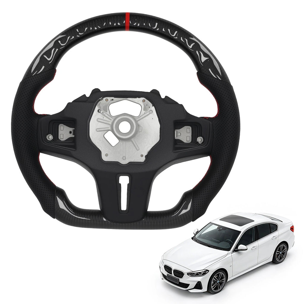Real Carbon Fiber Steering Wheel for BMW 1 F40 2 F44 3 4 Z M2 M3 M4 (2019–2024)