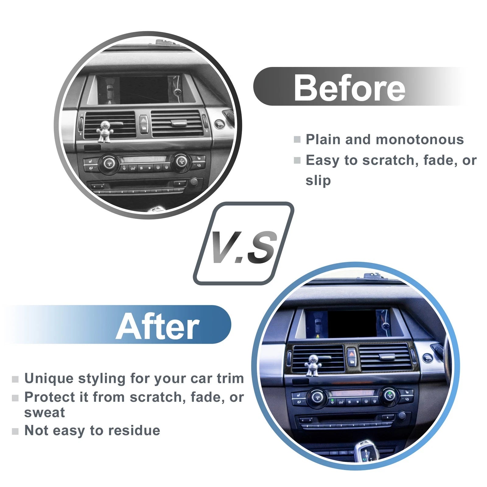 Air Condition Outlet Vent Trim Cover Frame for BMW X5 E70 (2007–2013) Black