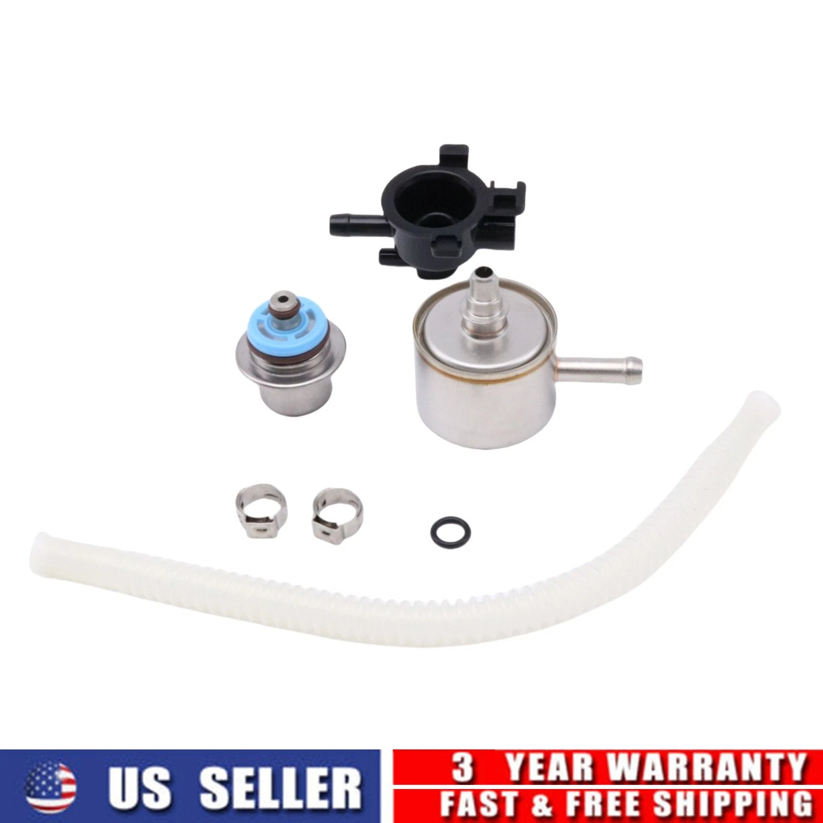 Fuel Pump Pressure Regulator with Housing & Fuel Filter for Harley Softail