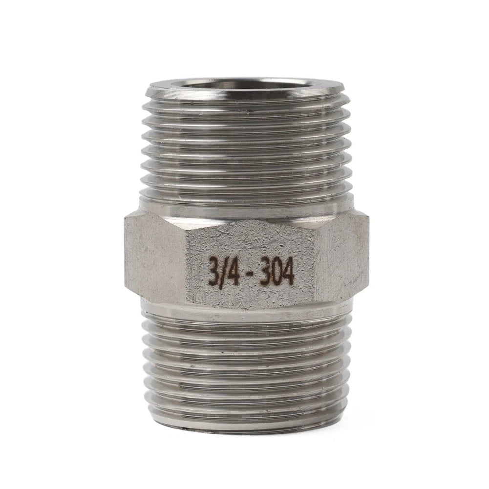 3/4" BSPT Male to 3/4" BSPT Male Stainless Steel Pipe Fittings Connectors