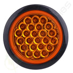 12x 4" 24V LED Side Marker Trailer Signal Turn Tail Lamps Round Red Amber