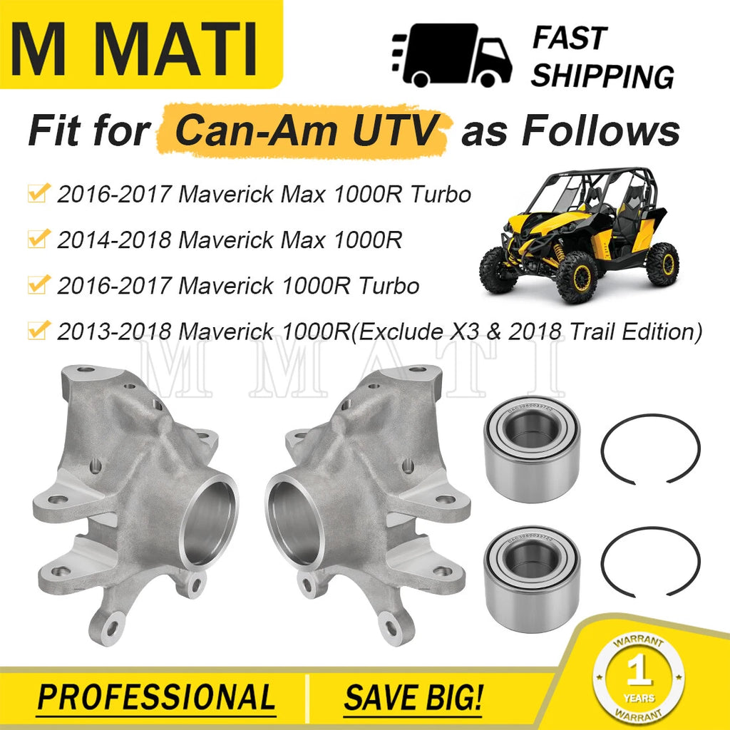 Rear Left & Right Knuckle w/Bearings Kit for Can-Am Maverick 1000R (2013–2018)