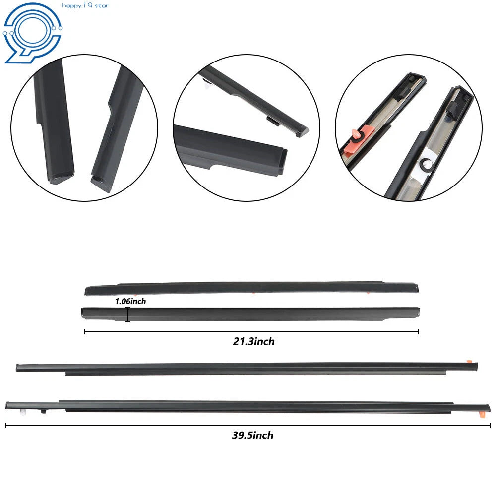 Set of 4 Door Belt Molding Weatherstrip for Toyota FJ Cruiser (2007–2014)