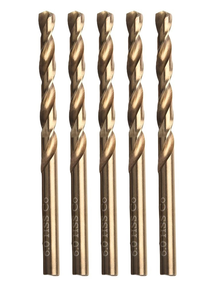 Set of 5 Ultra hardened steel drill bits for stainless steel