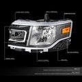 OE Style Black Housing Amber Corner Headlight for Ford Flex (2013–2019)