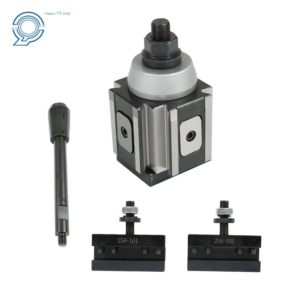 3Pcs Piston Type Quick Change Tool Post Set for Lathe 6-12" (AXA 250-100)