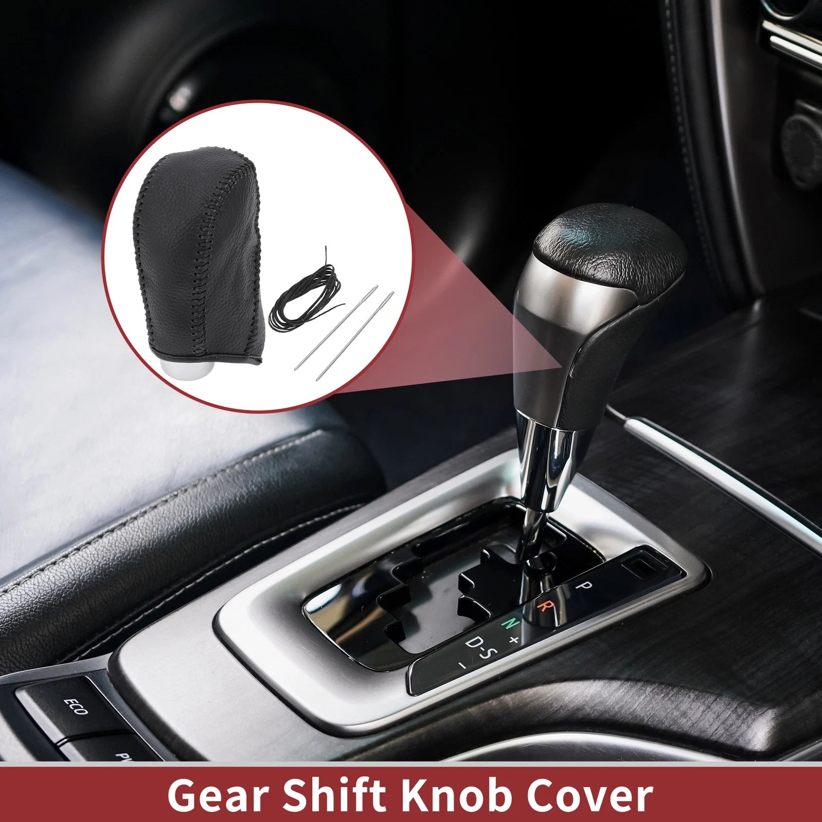 1 Pc Gear Shift Knob Cover for Subaru Forester (2014–2017) Pebbled Black