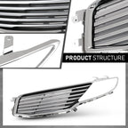 Set of 2 Front Bumper Upper Grilles for Lincoln MKZ (2013–2016)
