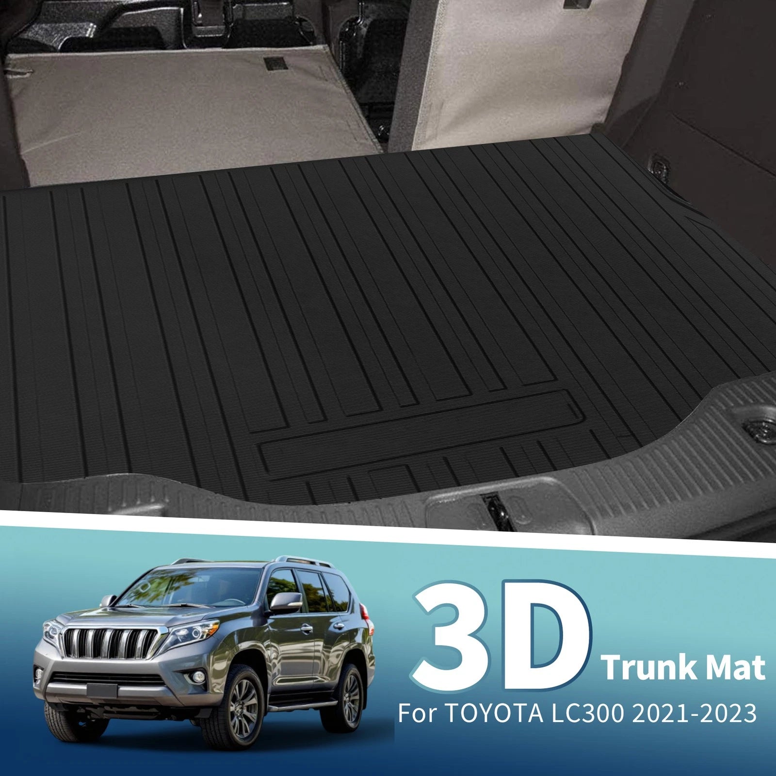 Cargo Liner Rear Trunk Mat for Toyota Land Cruiser LC300 (2021–2023) TPE