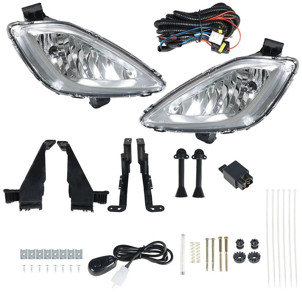 Clear Front Bumper Fog Lights for Hyundai Elantra (2011–2013)