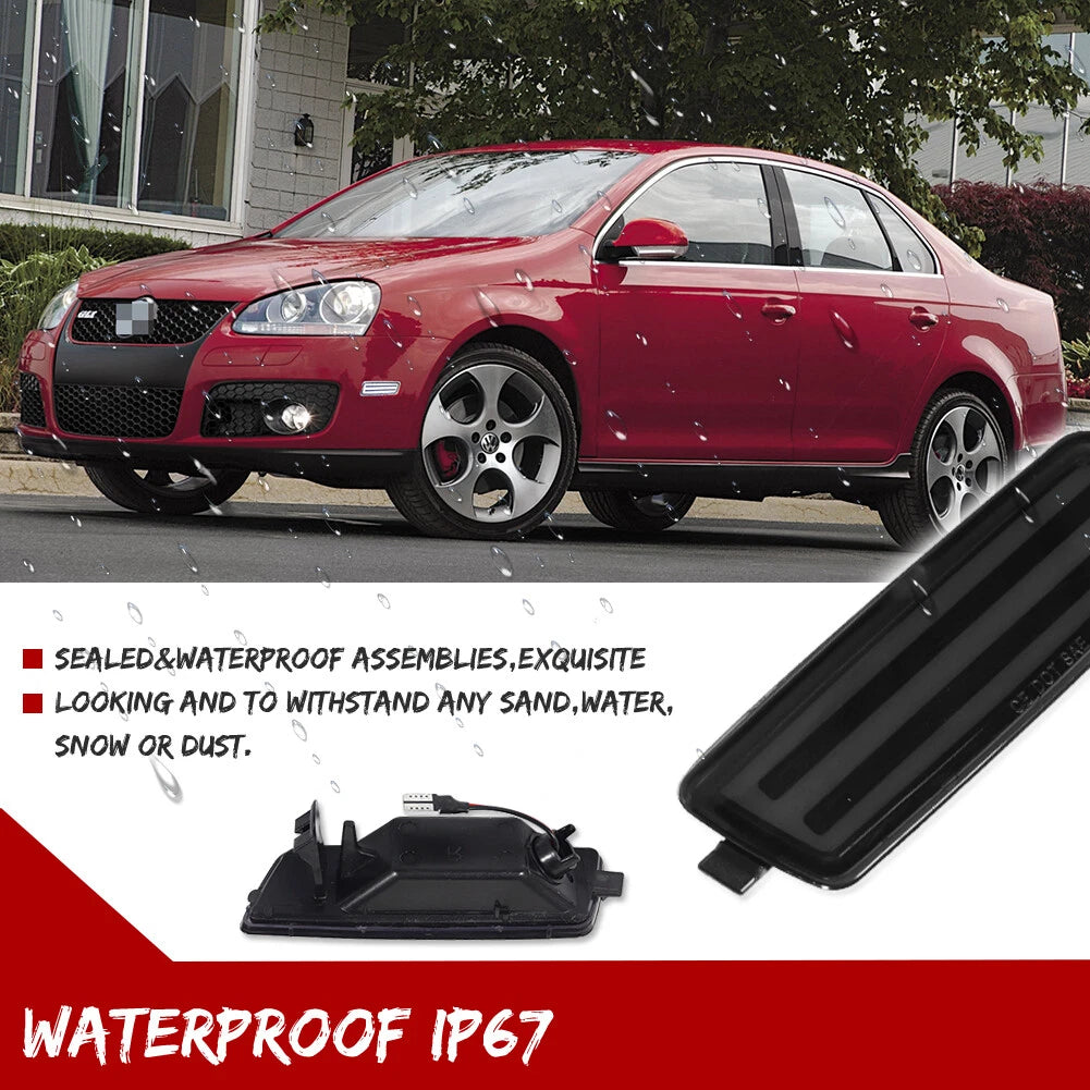 Smoke White LED Front Corner Side Marker Light for VW Jetta (2005–2010)