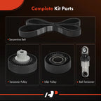 Set of 4 Serpentine Belt Drive Components for BMW 323Ci 325Ci 325xi 328Ci (2000–2006)