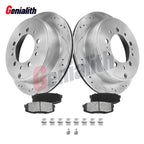 Rear Drilled Slotted Rotors & Ceramic Pads for Land Cruiser Tundra Sequoia (2008–2021)