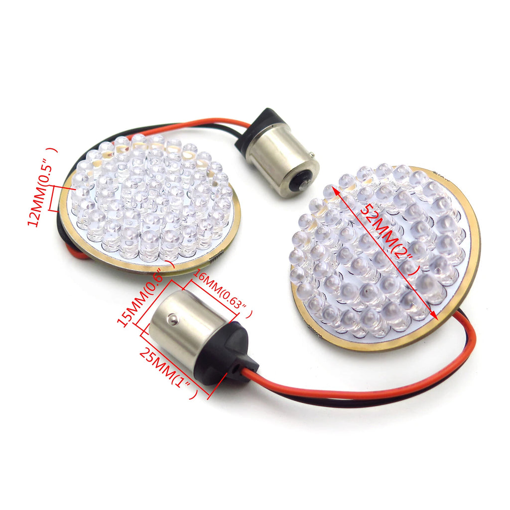 2X 1156 Front LED Turn Signal Light Amber w/ Smoke Cover for Harley Davidson