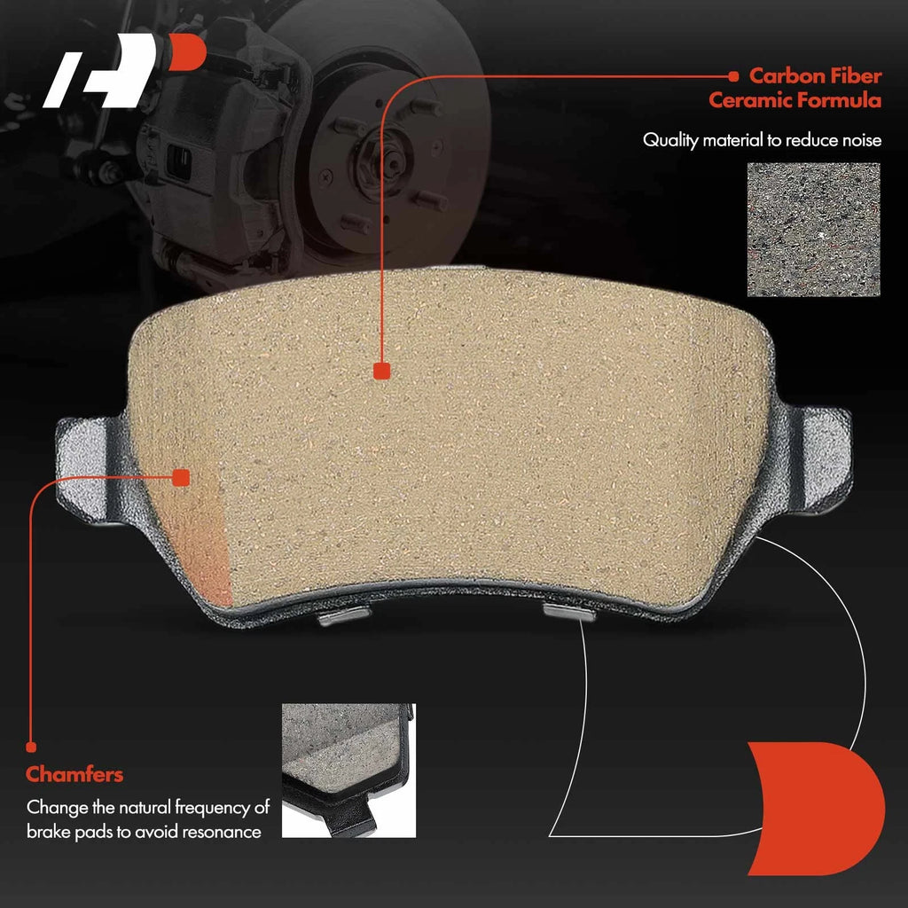Set of 4 Rear Ceramic Brake Pads for Saturn Astra (2008–2009)