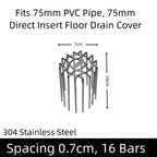 Stainless Steel Balcony Drain Cover - Large Displacement