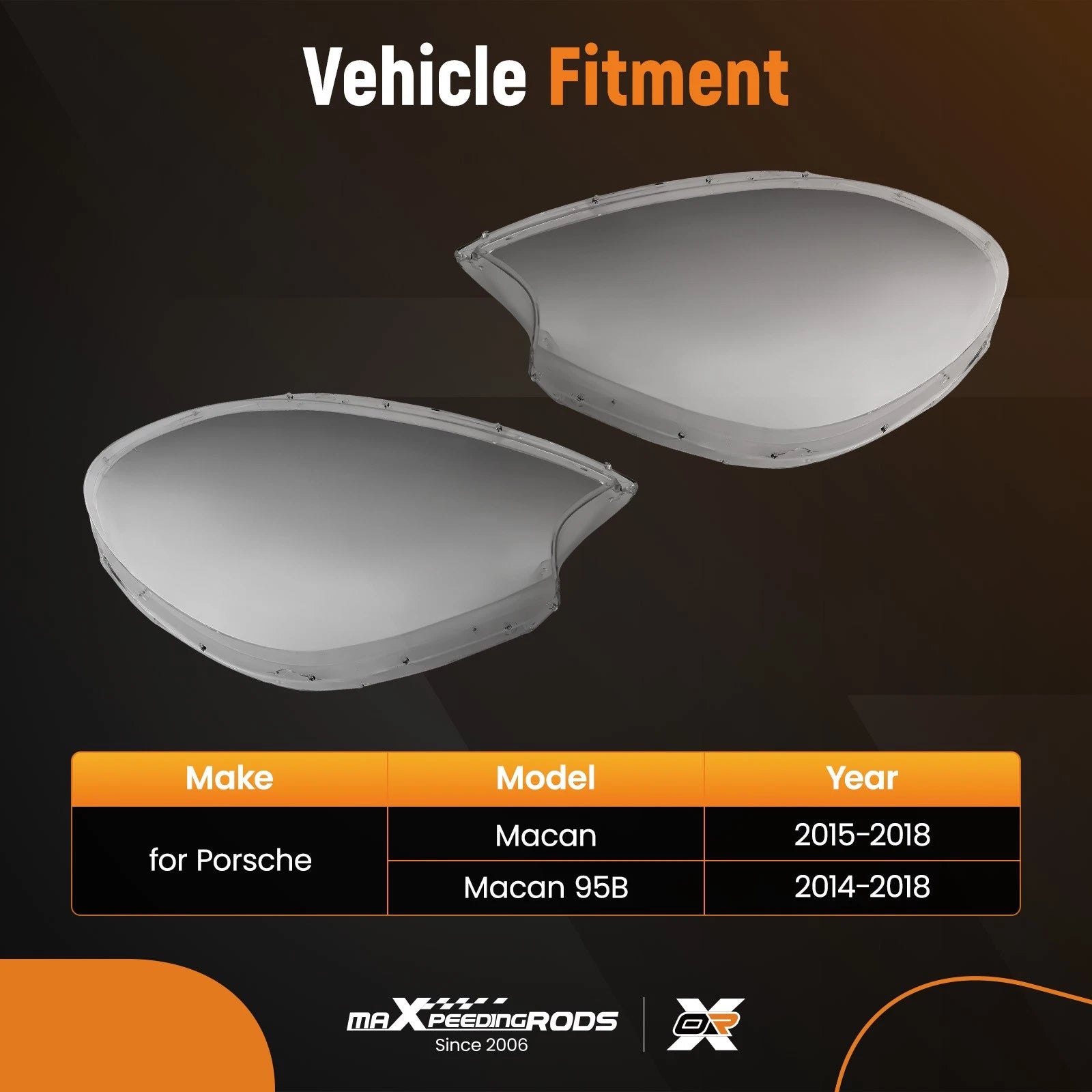 Front Clear Headlamp Lens Cover for Porsche Macan (2015-2018)