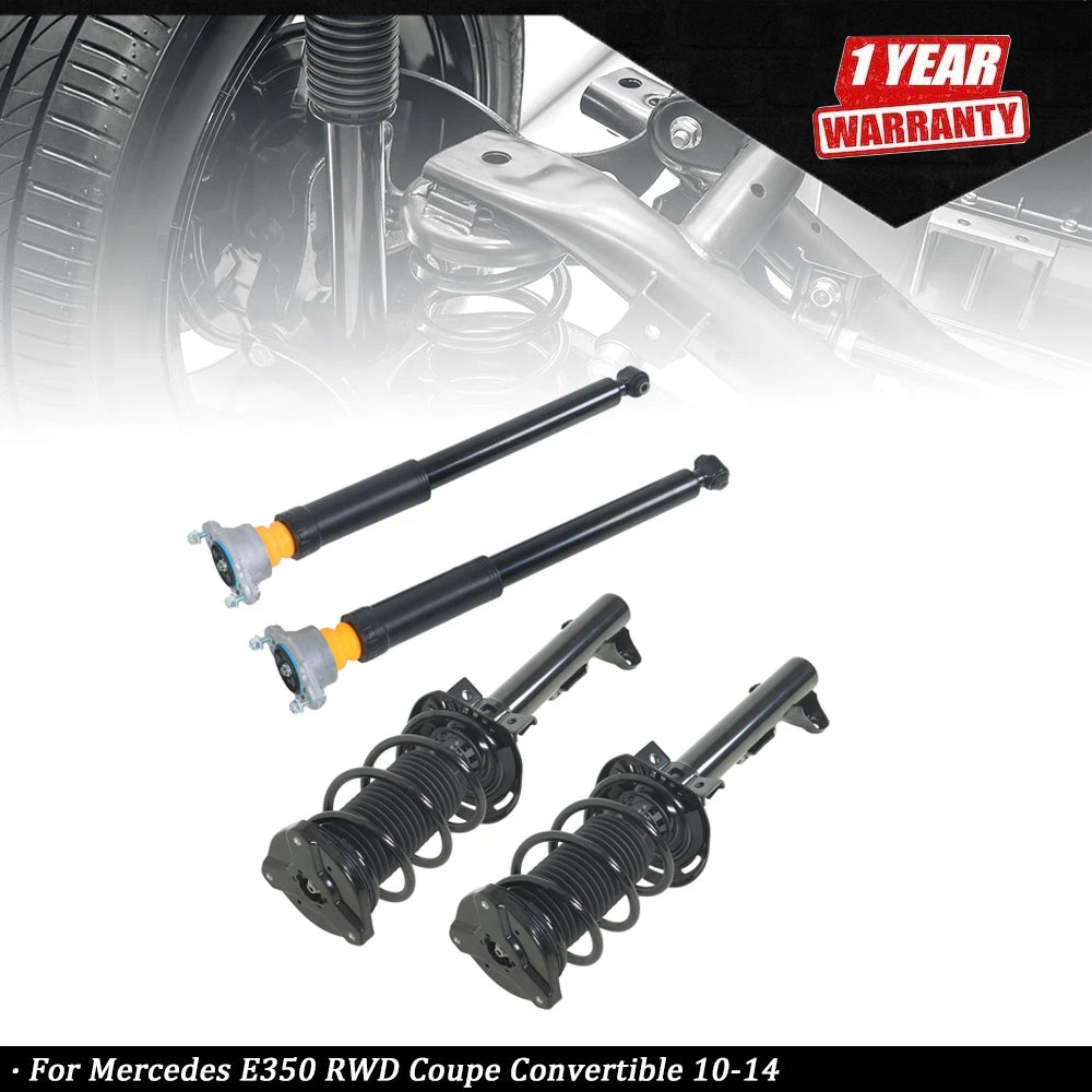 Front Complete Struts & Rear Shocks for Mercedes E350 RWD (2010–2014)