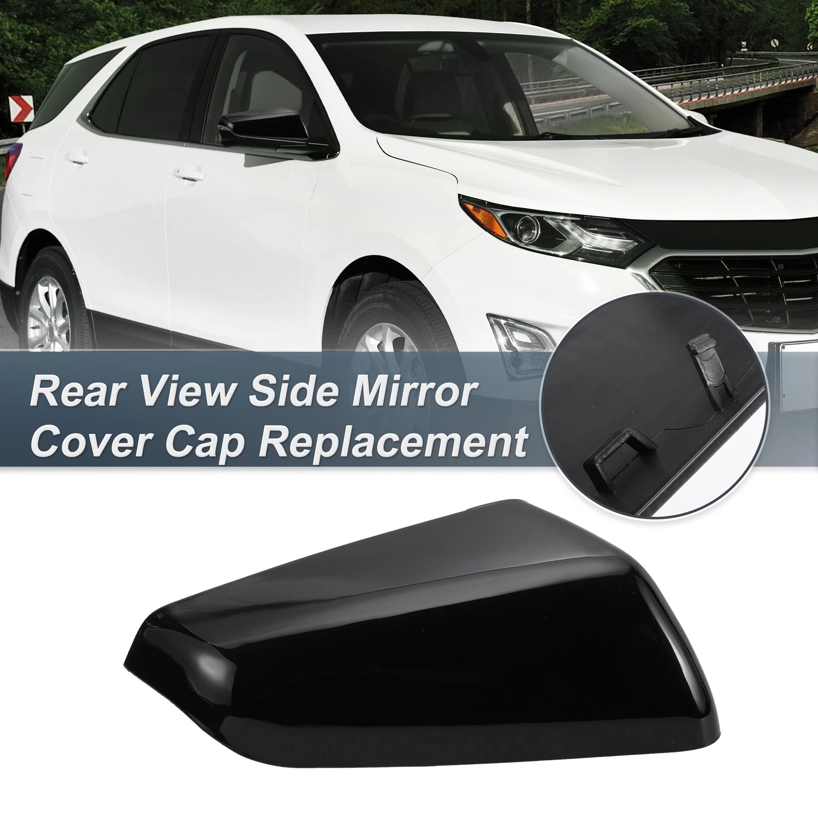 Right Side Mirror Cover Cap Gloss Black for Chevy Equinox GMC Terrain (2010–2017)