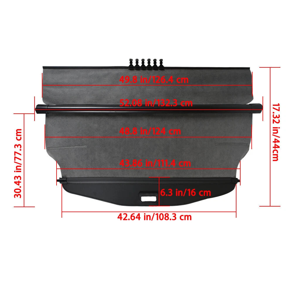 Cargo Cover for Chevrolet Equinox (2010-2017) Black Rear Trunk Security