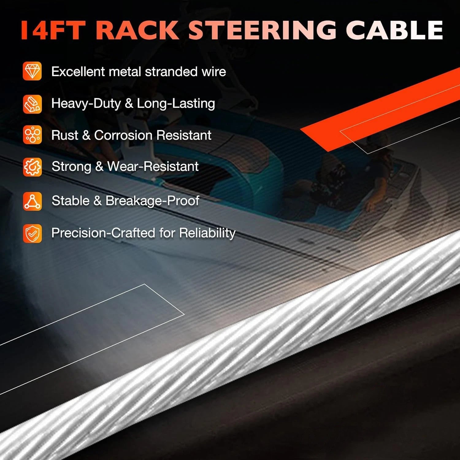 Steering Cable Kit for Seastar Teleflex Rack (14 FT)