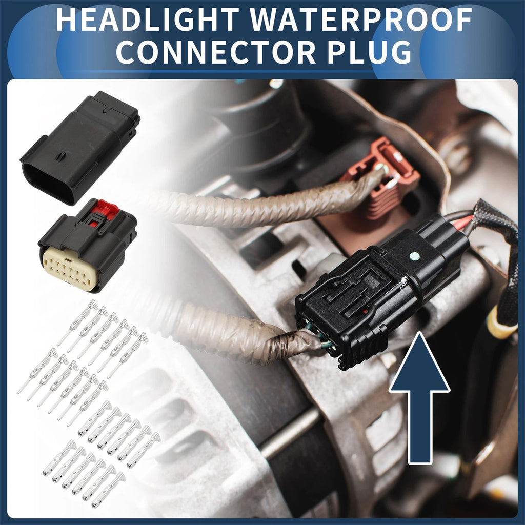 12 Pin Headlight Waterproof Connector Plug for Buick 