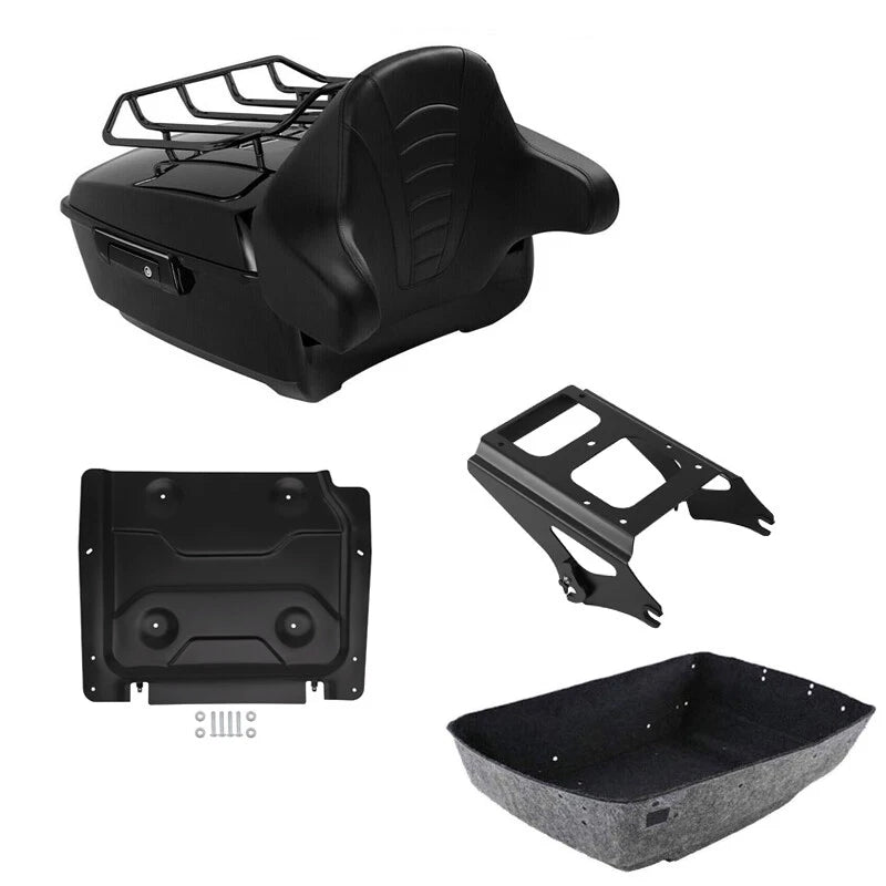 Trunk Backrest Pad Mount Rack Plate for Harley Touring Glide (2009–2013)
