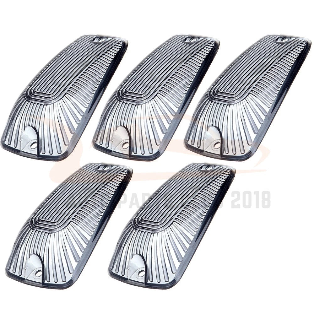 5Pcs Smoke Gray Roof Running Cab Marker Light Covers for Ford E-150/250/350/450 (1992–2014)