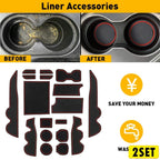 Set of 2 Liner Accessories for Toyota Tacoma (2016–2022) Cup, Door, Console