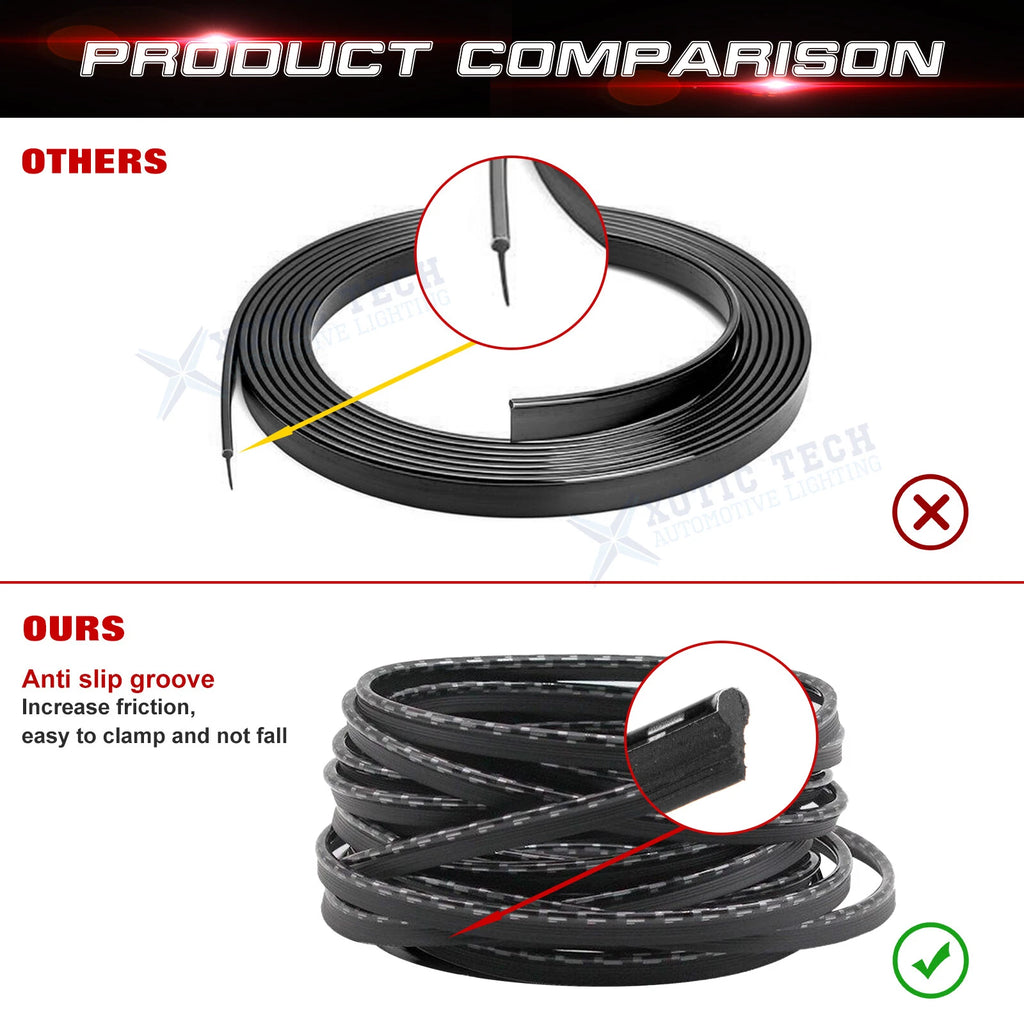 Carbon Fiber Texture Door Gap Edge Line Strip Insert for Car (-)