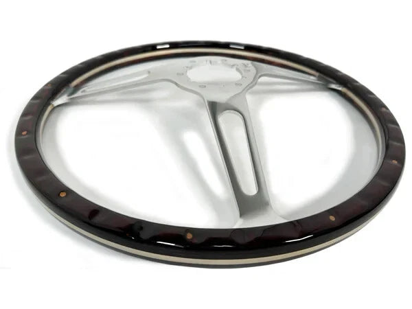 15 Inch Billet 3 Spoke Steering Wheel Wood Riveted with Horn Button for Universal (2001–2025)