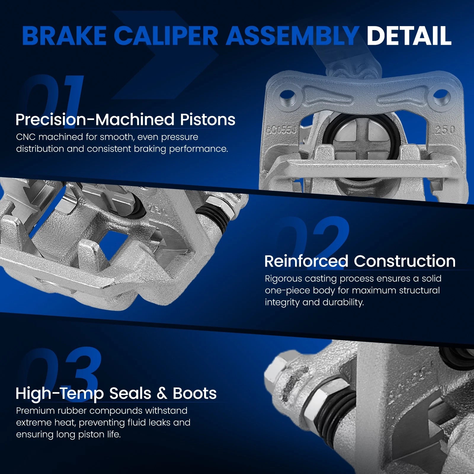 Rear Brake Calipers Pair for Cadillac ATS 2016–2019 (2.0L) & Acura TSX 2009–2014
