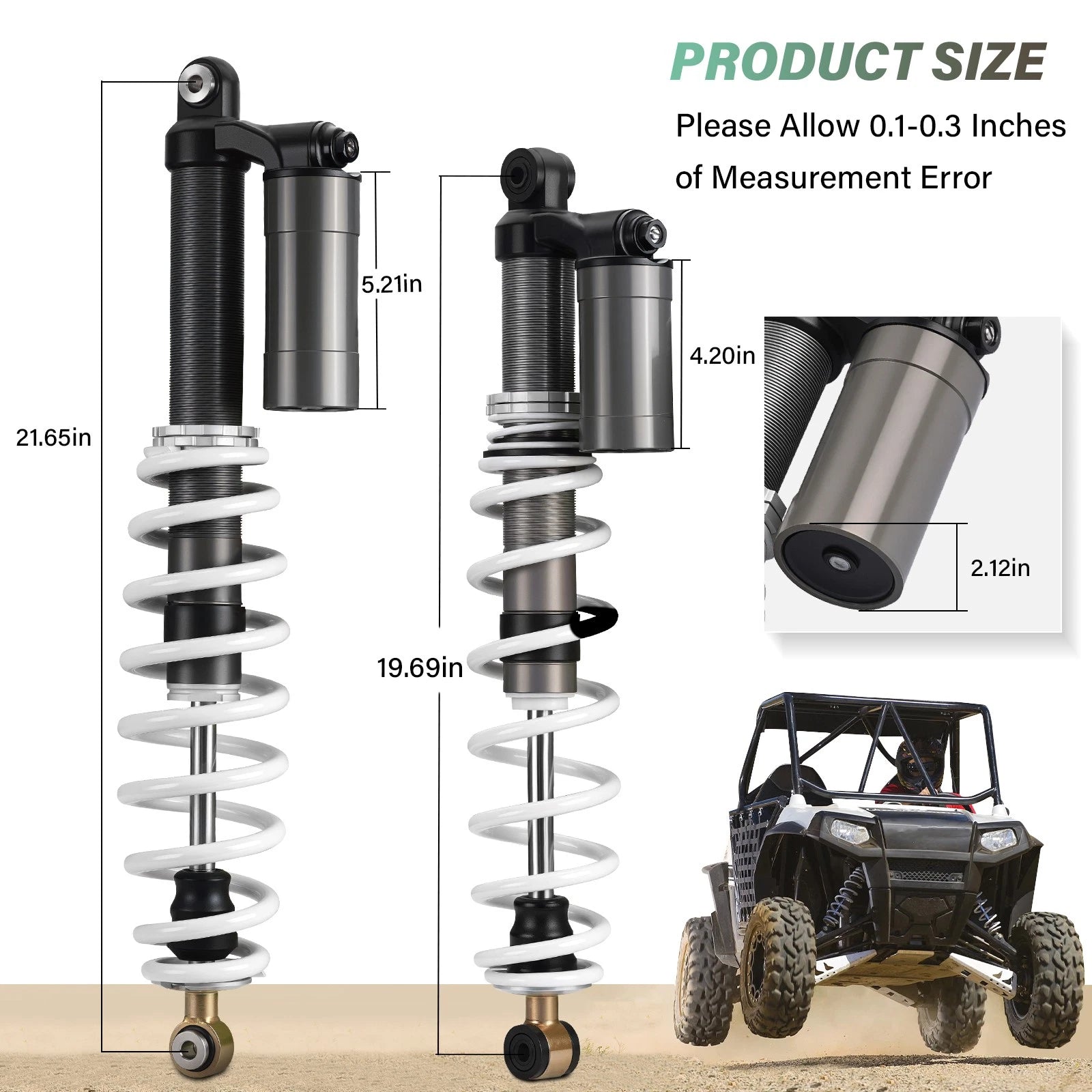Heavy Duty Air Shock Absorbers for Polaris RZR S 800 (2009-2012)