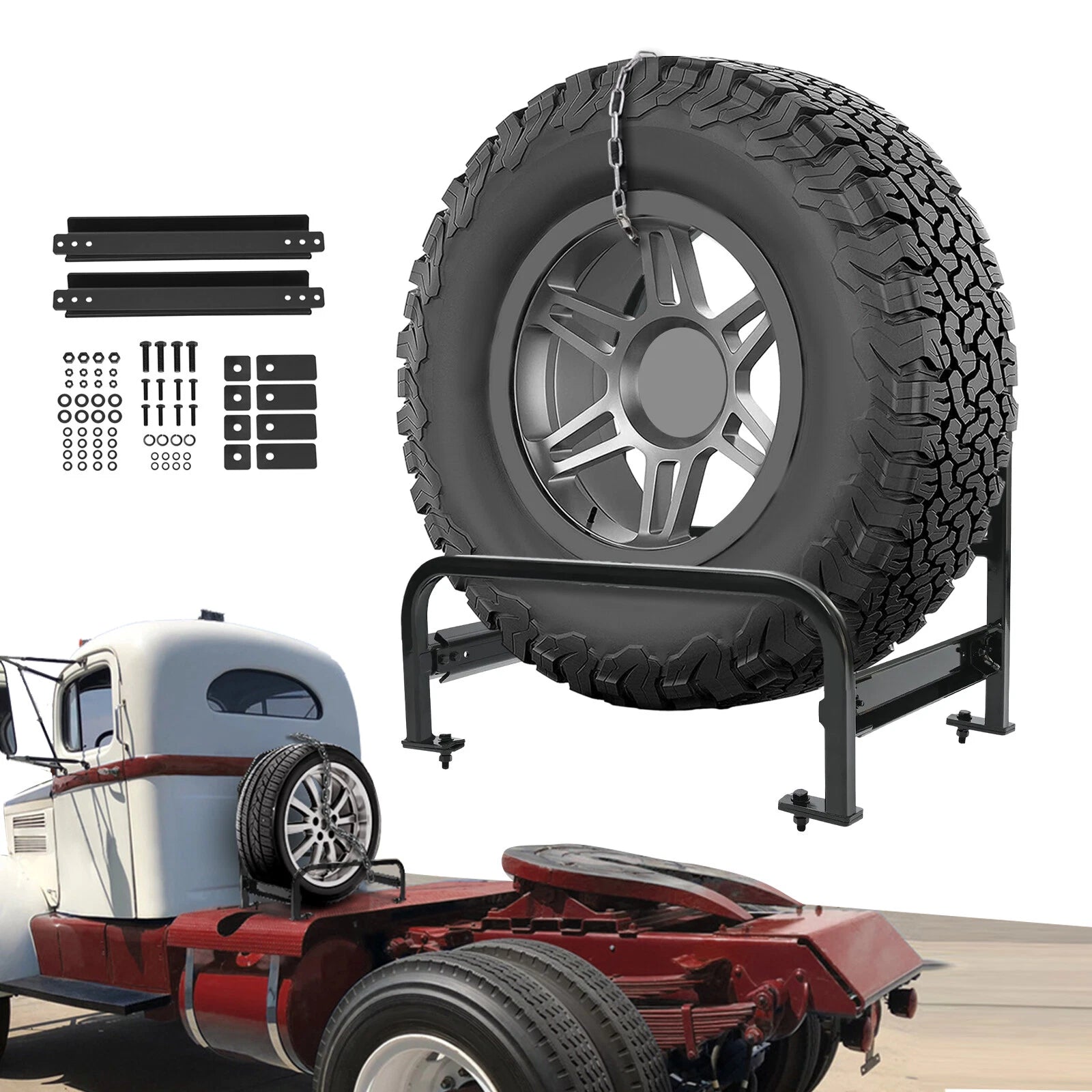 Adjustable Spare Tire Carrier with Hardware for Peterbilt 579 (2013–2023)