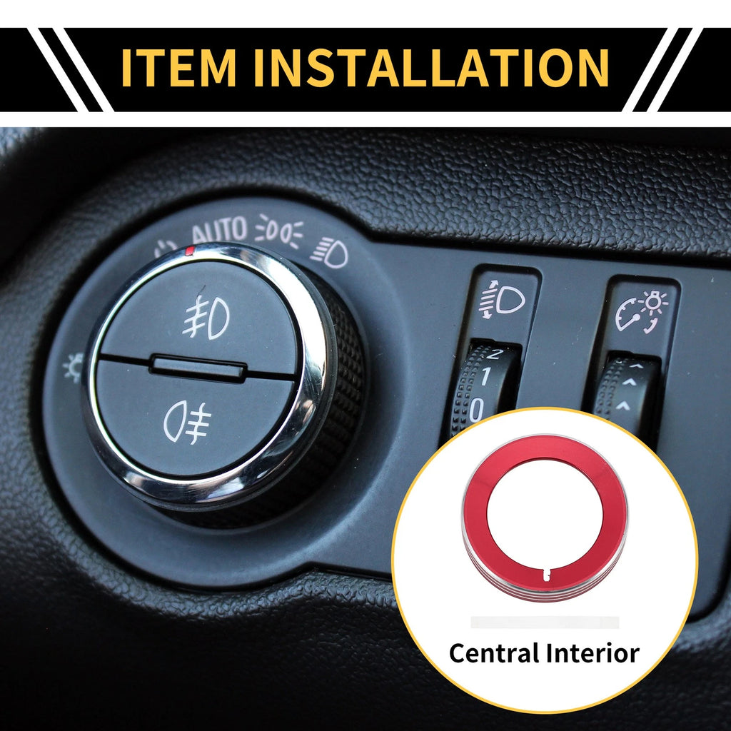 Headlight Control Switch Knob Cover Ring for Ford F-150 (2016–2021) Red