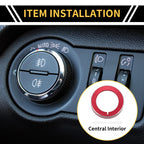 Headlight Control Switch Knob Cover Ring for Ford F-150 (2016–2021) Red