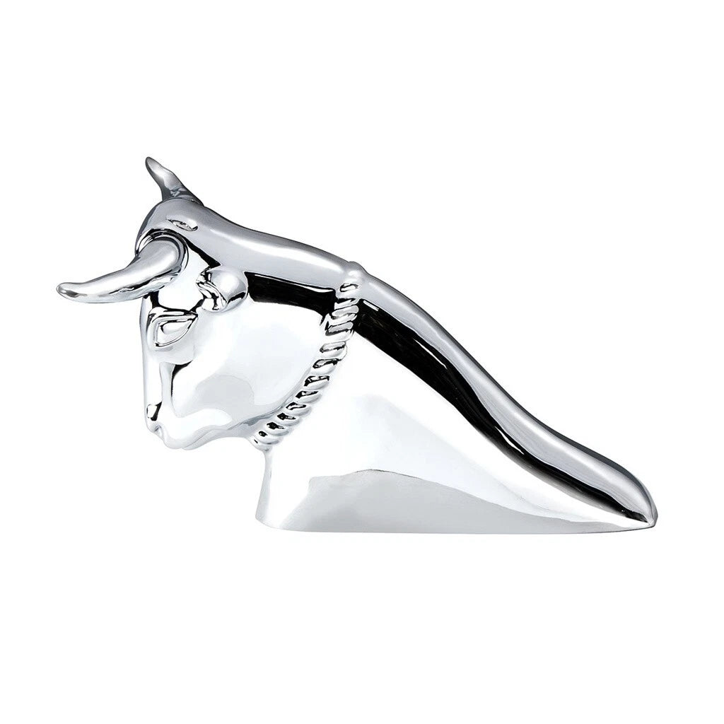 Hood Ornament Chrome Long Horn Flat Base for Peterbilt and Kenworth (—)