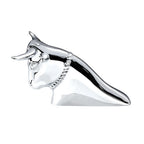 Hood Ornament Chrome Long Horn Flat Base for Peterbilt and Kenworth (—)