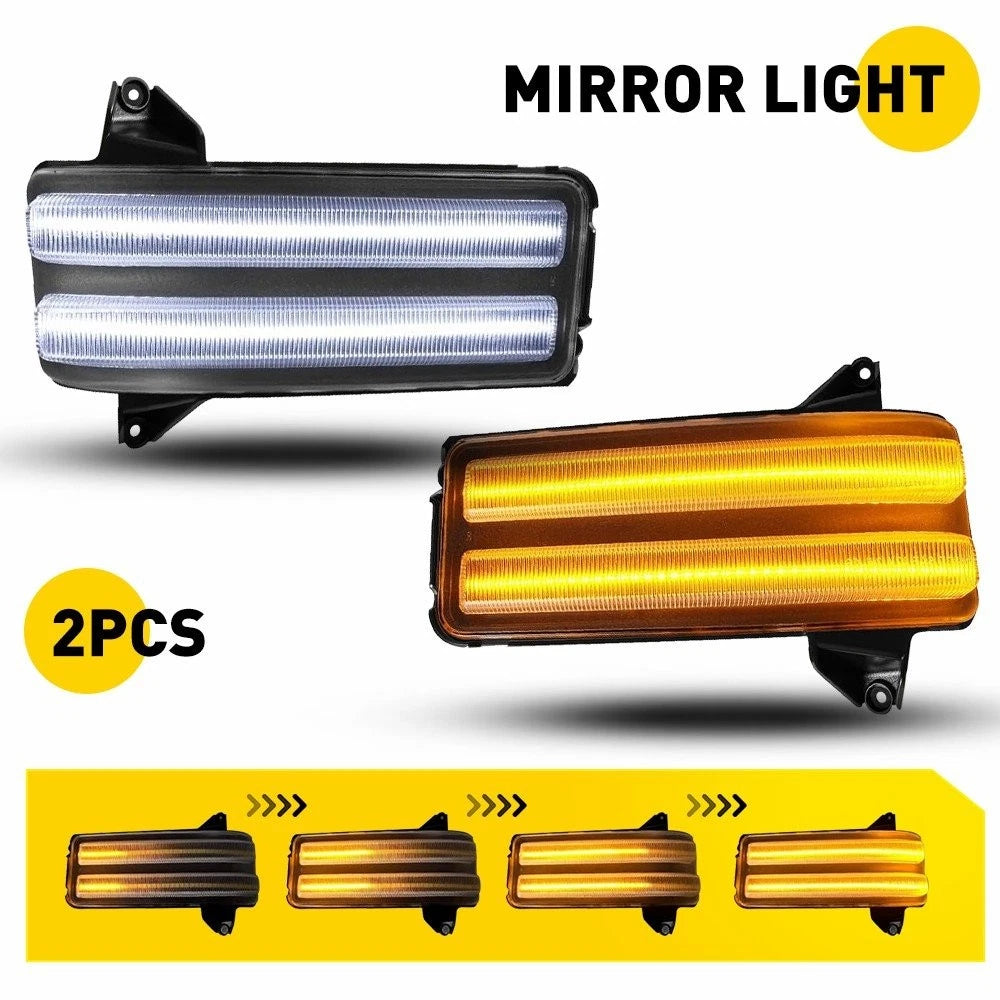 Clear LED Switchback Side View Mirror Turn Signal Light for GMC Sierra (2020–2024)