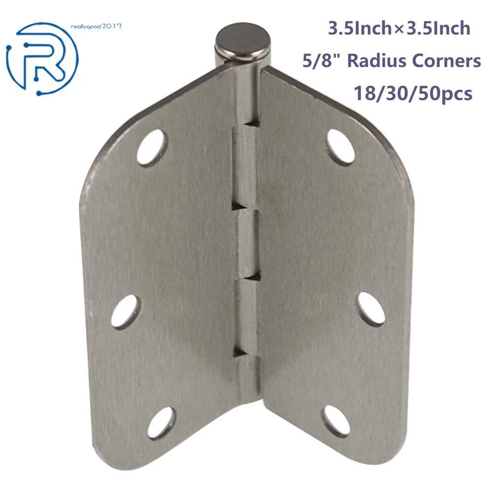 Set of 18 Satin Nickel Door Hinges for (5/8" Radius, 3.5 Inch)