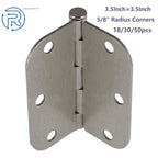 Set of 18 Satin Nickel Door Hinges for (5/8" Radius, 3.5 Inch)