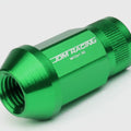 Set of 4 Open End M12x1.5 44mm Tall Green Aluminum Lug Nuts