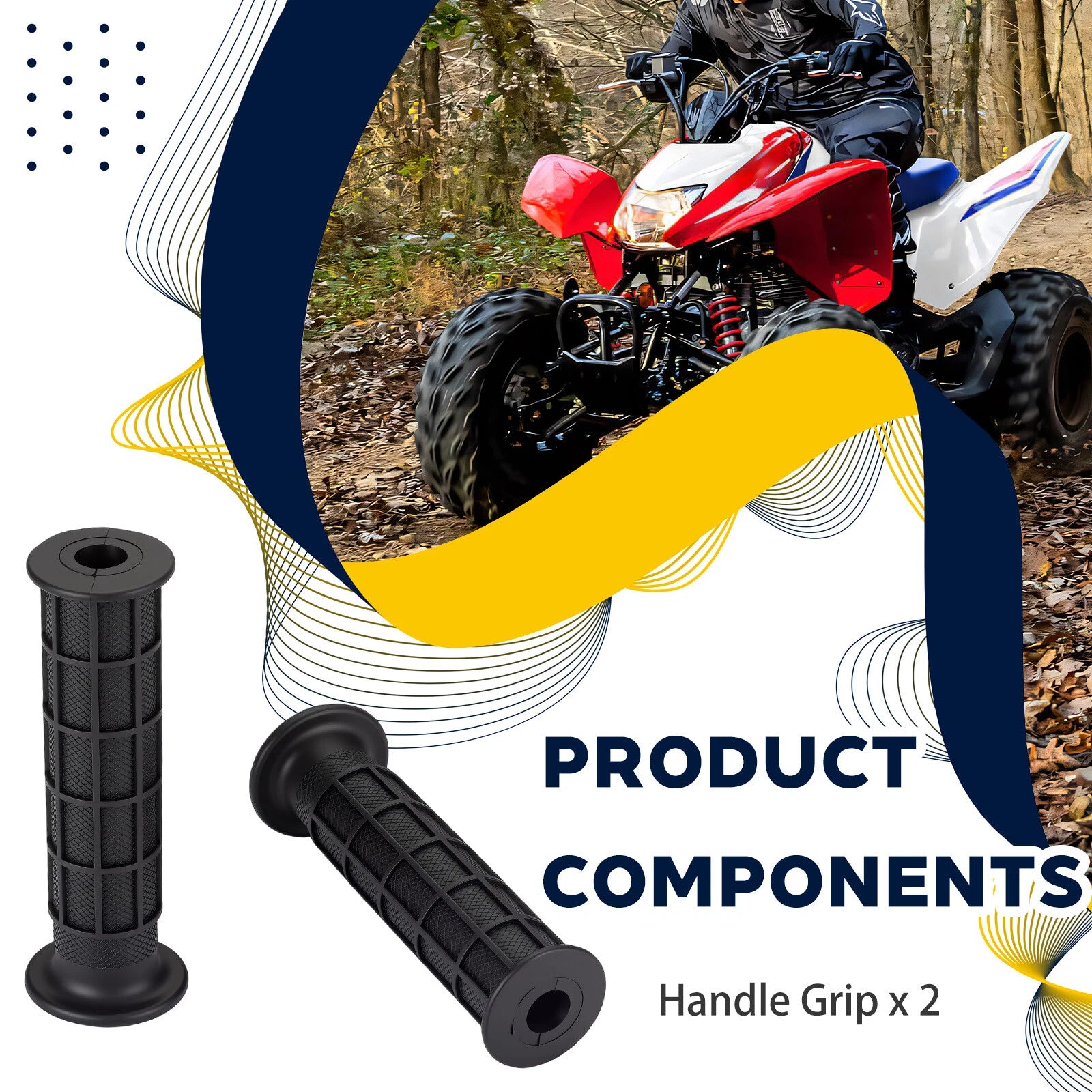 2 Handle Grips for Honda Foreman 450 TRX450FE TRX450FM TRX450 (1998–2004)